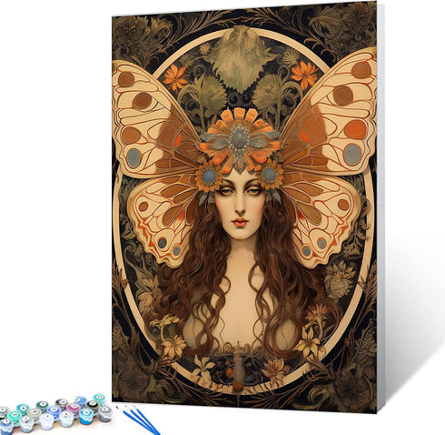Tucocoo DIY Paint by Numbers Kits 16x20 inch Canvas Digital Oil Painting for Adults Beginner with Brushes and Acrylic Pigment, Beautiful Butterfly...