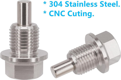 1PC 1/2"x20 Stainless Steel Magnetic Engine Oil Drain Plug Fit Buick Chevrolet Chrysler Ford Dodge GMC Selector Models & Harley-Davidson Transmiss...