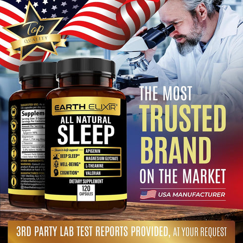 4-in-1 Sleep Aid (120 Caps) w/Apigenin 50mg, Magnesium Glycinate 200mg, L Theanine 250mg & Valerian Root for Sleep Aid 250mg | Apigenin Supplement...