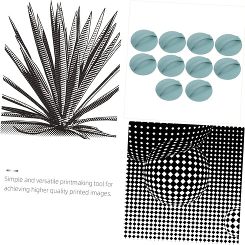 COHEALI 10 Pcs Letterpress Painting Supplies Printmaking Supplies Ink Roller with Grip Handle Printing Tools Printmaking Ink Plates Stamping Tool ...