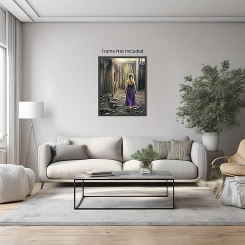 Posterizer 1 pcs-rustic village scene-girl with her ducks 4-Landscape & Nature Art-Art for Animal Lovers-Gift for Art Lovers- unframed wall art...