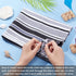 AHANDMAKER Chair Replacement Fabric, Canvas, Black and Gray Stripes, Casual, Durable for Beach, Garden, 44x17inch...