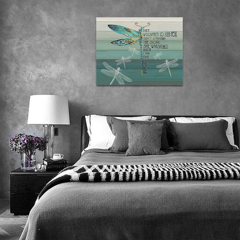 Dragonfly wall art Inspirational Quotes Wall Decor Gifts for Women Farmhouse Canvas Print She Whispered Back I Am The Storm Motivational Teal Pict...