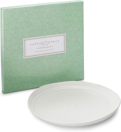 Portmeirion Sophie Conran White Round Platter | 12 Inch Porcelain Serving Tray for Appetizers, Snacks, and Sandwiches | Made from Fine Porcelain |...
