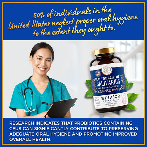 Lactobacillus Salivarius Probiotic Capsules - L Salivarius Probiotic Oral Dental Probiotics for Bad Breath, Teeth and Gums Health - Immune Support...