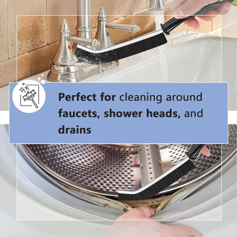 3 PCS Gap Cleaning Brush Hand-held Crevice Cleaning Tool Hard-bristled Window Groove Cleaning Brush, Small Crevice Cleaning Brushes for Blind, Bas...