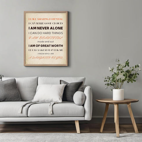 Posterizer 1 pcs-I Am Amazing Daughter of God-Spiritual Wall Art-Motivational & Inspirational Art-Religious Posters-Gifts for Christians- UNFRAMED...