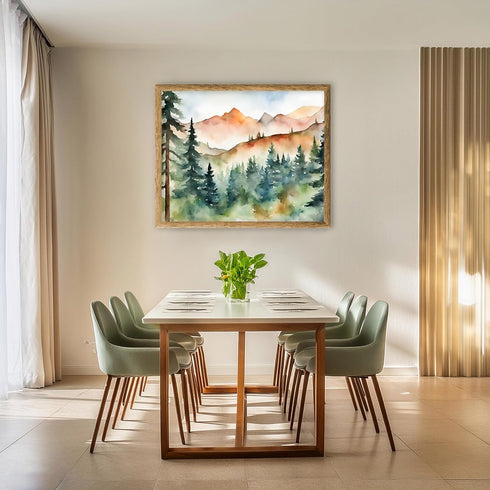 Posterizer 1 pcs- mountains and trees beautiful landscape nature 4-Landscape & Nature Art-Floral Botanical Art- Decor for Home & Office- unframed ...