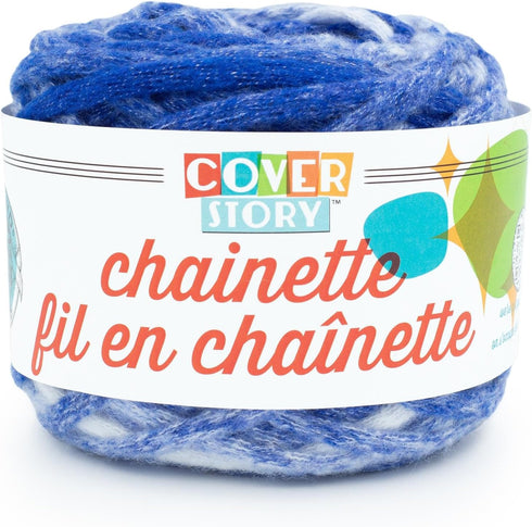 Lion Brand Yarn Cover Story Chainette, Blanket Yarn, Royal Blue, 1 Pack......