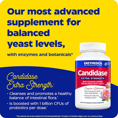 Enzymedica, Candidase Extra Strength, Support for Balanced Yeast Levels, 42 Capsules...