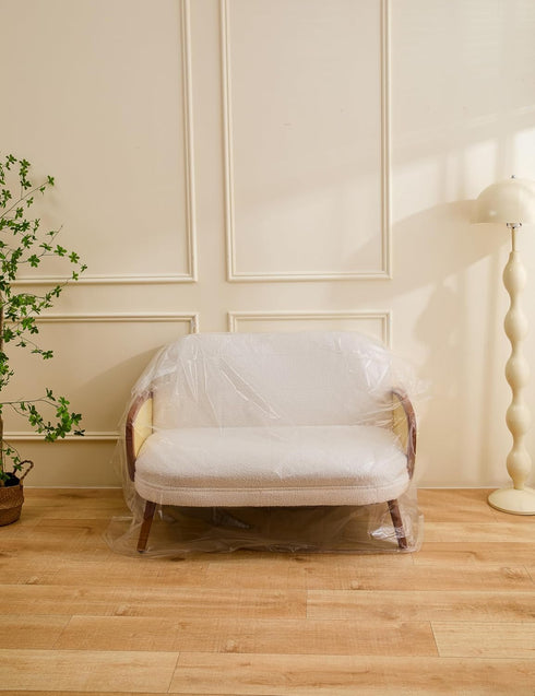 2-Pack Plastic Chair Cover for Storage Waterproof Dust-Proof Armchair Cover Sofa Bag 46-inch by 76-inch Clear...