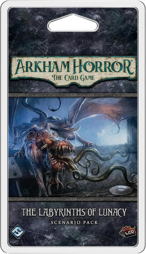 Arkham Horror The Card Game The Labyrinths of Lunacy SCENARIO PACK - Escape the Madhouse! Cooperative Living Card Game, Ages 14+, 1-4 Players, 1-2...