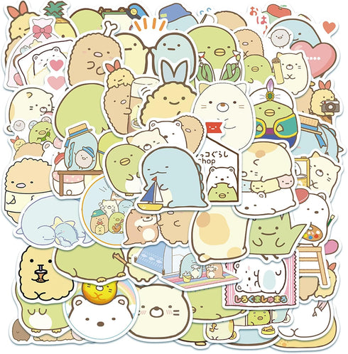 Kawaii Sumikko Sticker 50 Pcs Waterproof, Removable,Lovely,Beautiful,Stylish Teen Stickers, Suitable for Boys and Girls in Water Bottles, laptops,...