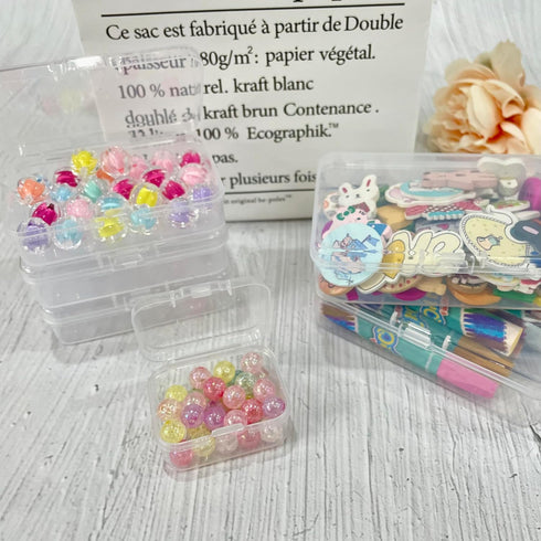 16pcs Small Plastic Organizer Storage Boxes 4 Sizes Rectangle Clear Plastic Organizer Storage Box Mini Mini Empty Containers with Lids for Beads, ...