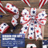 Xunyee 2 Rolls 20 Yards Red White Blue Ribbon Independence Day Stars Wired Edge Ribbon Fabric Patriotic Flag 4th of July Patriot Day Labor Day Rib...
