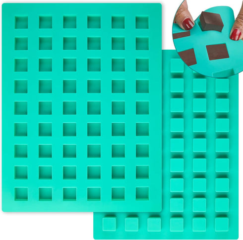 O'Creme Square Mini Brownie Chocolate and Candy Silicone Mold (24x24mm x 10mm high)...
