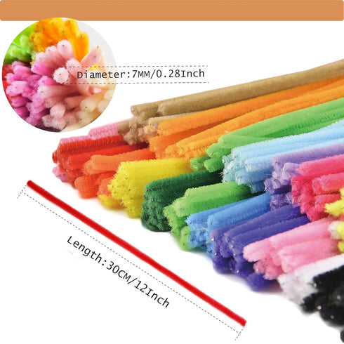 200PCS Upgraded Yellow Pipe Cleaners Bulk Craft Chenille Stems DIY Art Supplies Colorful Thick Fluffy Fuzzy Wire Sticks for Kids and Adults...