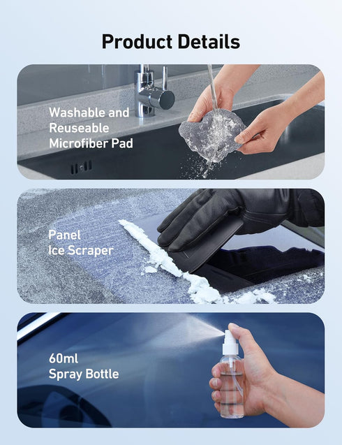 AstroAI Windshield Cleaner, Microfiber car Window Cleaner with 4 Reusable and Washable Microfiber Pads and Extendable Handle Auto Inside Glass Wip...