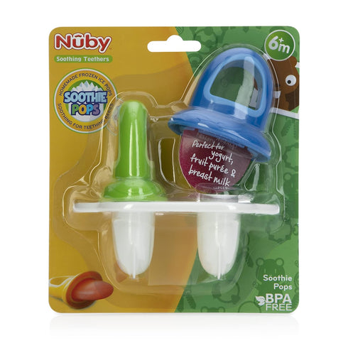 Nuby Garden Fresh Fruitsicle Frozen Pop Tray, Blue/Green, 2 Piece...