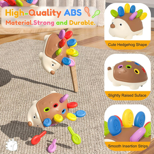 Learning Toys for Toddler aged 18M+, Fine Motor and Sensory Hedgehog Toys for Baby Ages 18+ Months, Montessori Hedgehog Toys, Early Educational To...