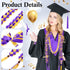 17 Pcs Graduation Leis and Graduation Cords 2024 Braided Necklace Adjustable Graduation Gift for Student Graduation Gifts Party Supplies (Purple)...