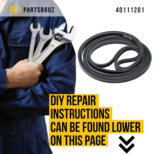 WP40111201 Dryer Belt 40111201 Compatible with Maytag Amana Whirlpool Kenmore PS11742271 AP6009126 Multi Rib Wpl PDET910AYW ADE7005AYW MDE508DAYW MDGT236AWW SDE4606AYW ADG7005AWW ALE643RAW MDE2706AYW