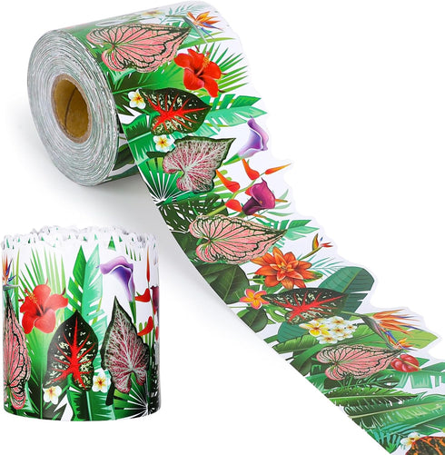 68.9 Ft Tropical Palm Leaves Board Border Decorations Tropical Flower Bulletin Board Borders Trim Greenery Plant Tropical Leaves Bulletin Board Tr...