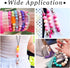 80Pcs 15mm Colorful Round Silicone Beads Pink Series Silicone Focal Beads Keychain Lanyards Beaded Pen Spacer Beads 8 Colors for DIY Jewelry Craft...