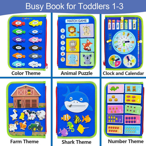 Toddler Busy Board Toys for Ages 2-4, Montessori Toys for 1 2 3 Year Old Boy and Girl, One Year Old Boy Birthday Gift, Educational Learning Busy B...