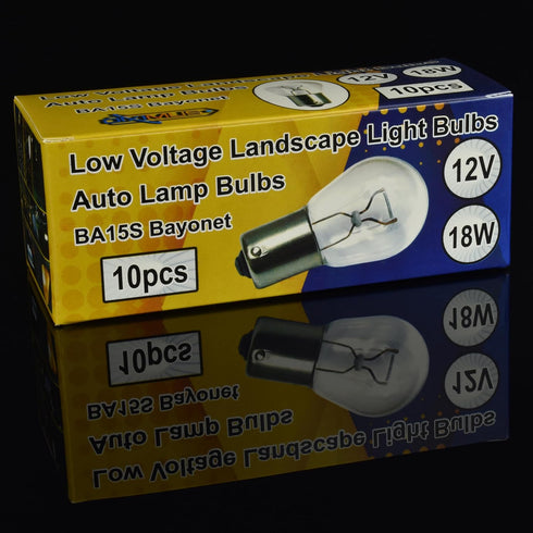 Diximus Pack of 10 Bulbs 1141 S8 Low Voltage Landscape Light Bulbs 12V 18W BA15s Bayonet 18W Lamp...