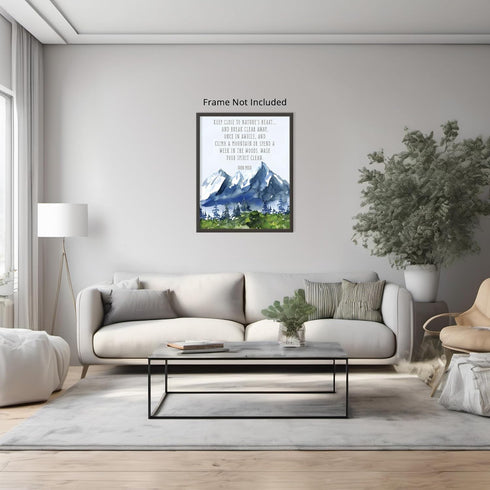 Posterizer 1 pcs-Keep Close to Nature's Heart-John Muir-Landscape & Nature Art-Quotes- Gift for Nature, Surfers and Beach Lovers-Living Room Bedro...