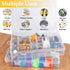 2 Pack 24 Grids Clear Plastic Organizer Box, Storage Container with Adjustable Divider, Craft and Bead Storage Organizer Box for DIY Jewelry Tackl...