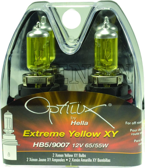Hella H71070622 Optilux XY Series HB5 9007 Xenon Yellow Halogen Bulbs, 12V, 65/55W, 2 Pack...