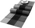 SHACOS Woven Vinyl Table Runner PVC Table Runner 12 x 71 inch Wipe Clean Indoor Outdoor, Ombre Black and Gray...
