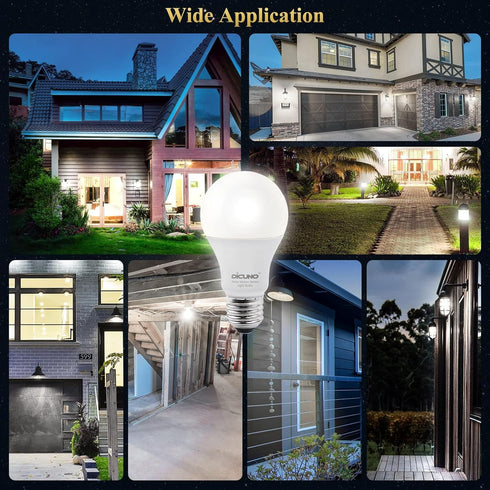DiCUNO Radar Motion Sensor Light Bulbs Outdoor, 12W (100W Equivalent), Motion Sensor Bulb Auto On/Off, Daylight White 5000K, 1100 LM, A19 E26 Indo...