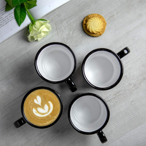 City to Cottage Handmade Black and White Polka Dot Ceramic Extra Large 17.5oz/500ml | Hot Chocolate, Coffee, Tea Mug, Cup with Handle Unique Potte...