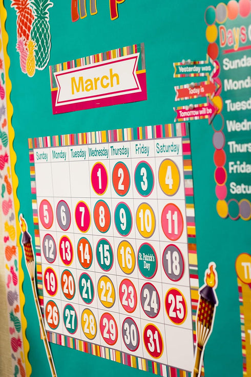 Teacher Created Resources (2685) Tropical Punch Calendar Bulletin Board...