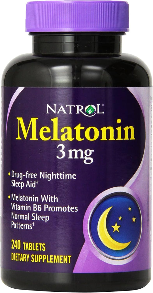 Natrol Melatonin Helps You Fall Asleep Faster Stay Asleep Longer Faster Absorption 100 Vegetarian 3mg, (Tablets), 240 Count...