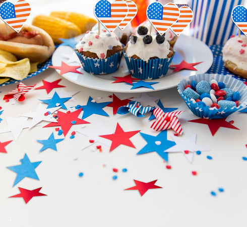 250 American Flag Heart Stickers -Patriotic Decals for Events, Celebrations, and Decorations -...