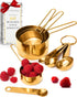 STYLED SETTINGS Gold Measuring Cups and Spoons Set – Stackable 8-Piece Brass Measuring Set – Stylish and Sturdy Gold Kitchen Accessories for Bakin...