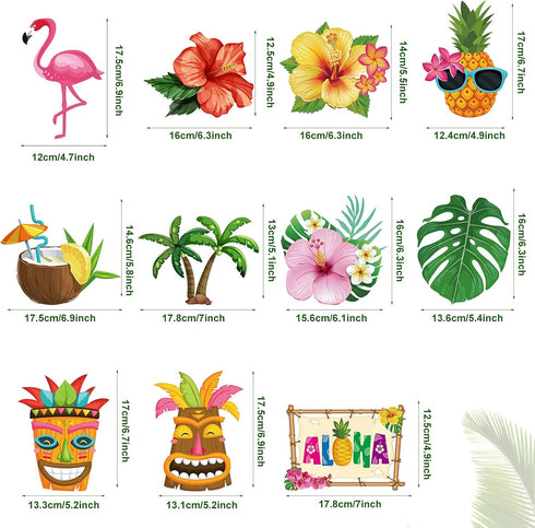 Outus 30 Pieces Hawaiian Luau Birthday Party Hanging Swirl Decorations, Flower Tropical Palm Flamingo Sign Foil Ceiling Decor for Floral Tropical ...