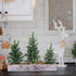 Winlyn 3 Pack Mini Canadian Pine Trees with Wood Bases Artificial Miniature Christmas Trees and Rustic Planter for Holiday Season Tabletop Decorat...