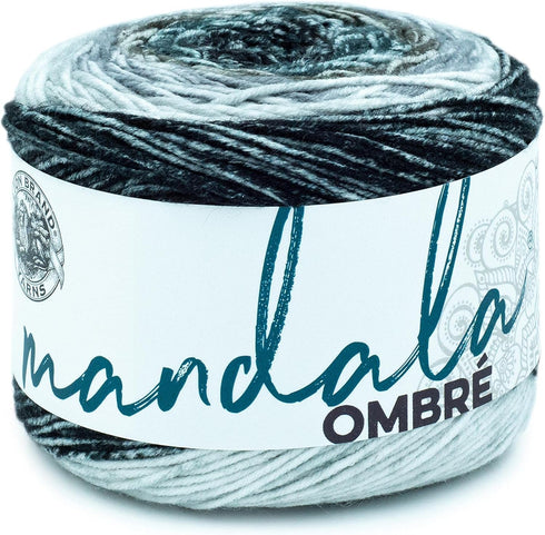 Lion Brand Yarn Mandala Ombré Yarn with Vibrant Colors, Soft Yarn for Crocheting and Knitting, Cool, 1-Pack...