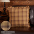 VHC Brands Prescott Plaid Cotton Rustic Square Pillow 16x16 Filled Bedding Accessory, 16" x 16"...