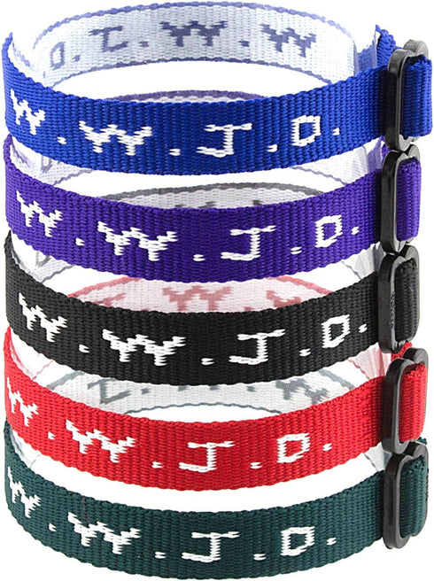 SHAMZBEST 50 WWJD Bracelets - What Would Jesus Do Woven Wristbands Per Pack - Religious Christian (Black)...