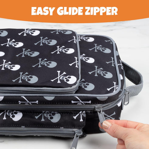 Kids Insulated Lunch Box w Snack Pocket & Water Bottle Holder (Pirate) -Boys or Girls Back to School Lunchbox Tote Keeps Food Hotter or Colder Lon...