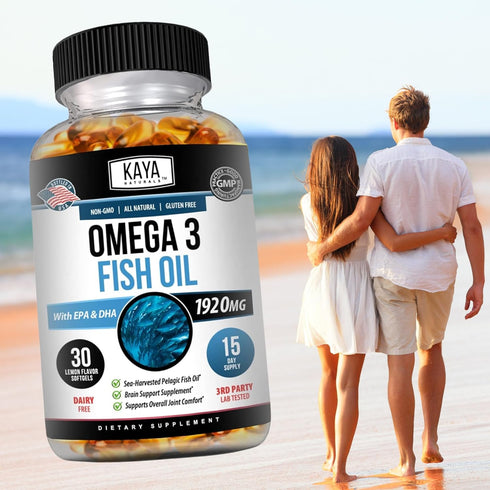 Kaya Naturals Omega 3 Supplement | Nature Made Omega 3 Fish Oil - 100% Pure Sea-Harvested Pelagic Fish Oil with No Fishy Aftertaste - Omega 3 Vita...