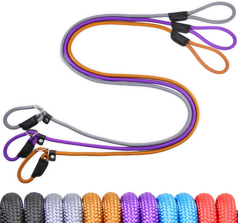 3Pcs Slip Lead Dog Leash, 5 FT Dog Training Leash with Standard Padded Handle, Strong Nylon Dog Slip Lead for Training Running and Walking...