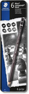 Staedtler Mars Lumograph Black, Carbon Blend Provides Jet Black Lines, Professional Art Pencils, Tin of 6 Assorted Black Sketch Pencils, 100B G6...