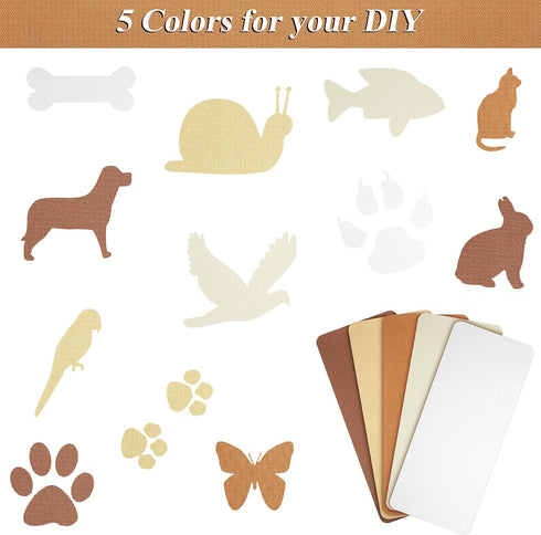 15 Sheets Iron-On Mending Fabric 4.92 x 11 Inch Clothes Patches Repair Kit for Fixing Couch Pants Pockets Holes Knees Elbow (Khaki, Brown, White, ...